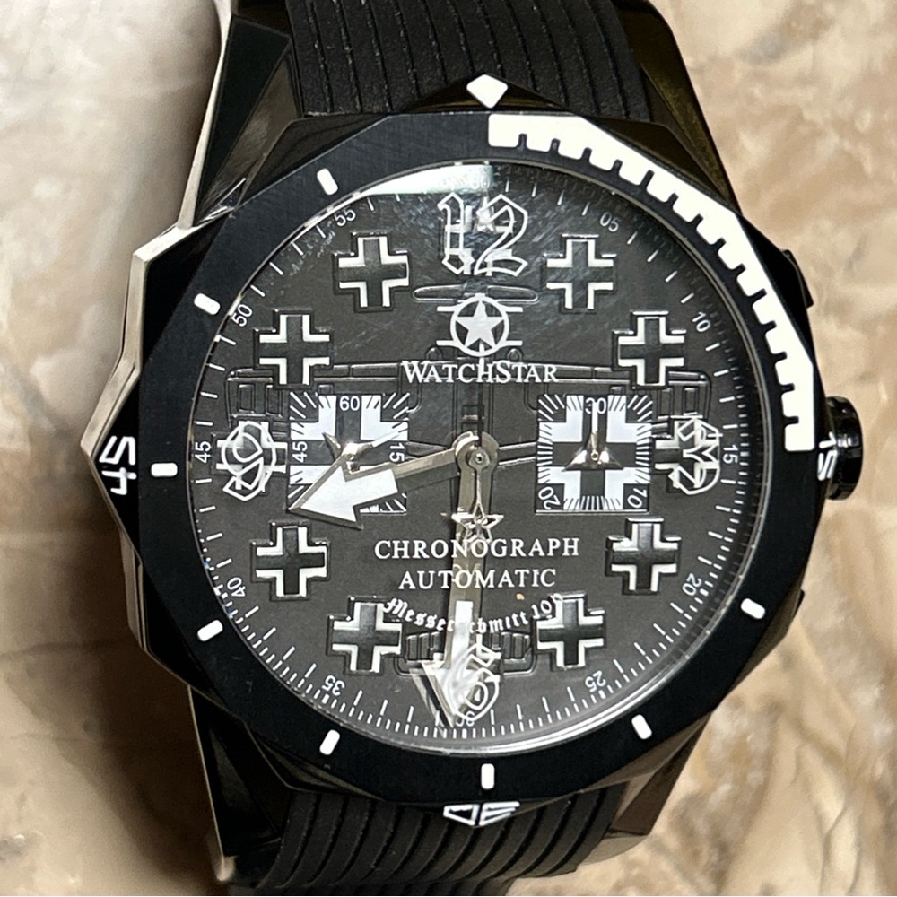 WATCHSTAR- WORLD WAR II GERMAN MESSERSCHMITT BF109  DNA  AUTOMATIC CHRONOGRAPH